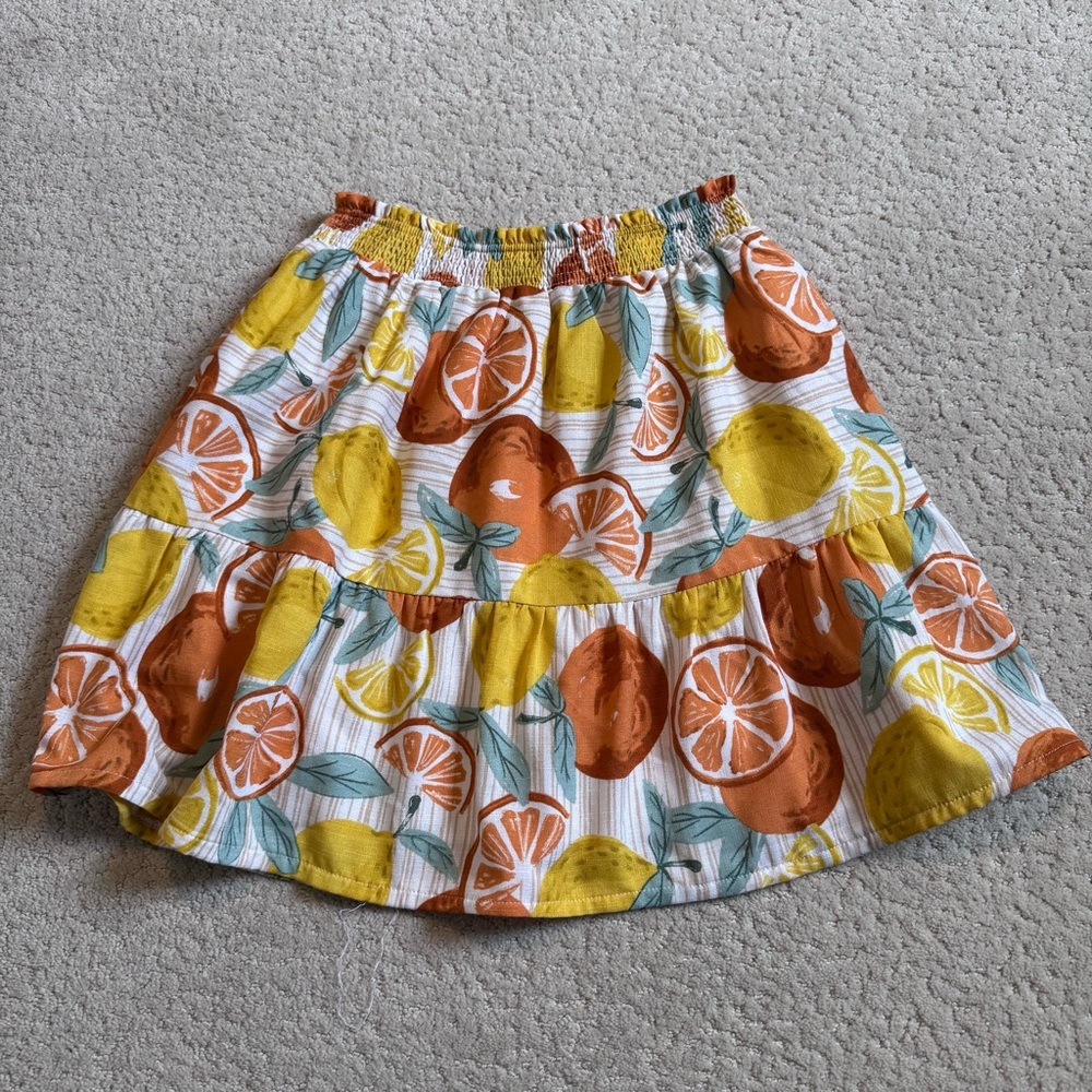 Pinch Lined Skirt Size S Lemons Oranges Elastic Waist